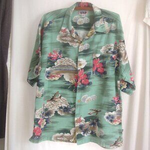 Tropical Hawaiian Shirt Kitschy Island Flower Plane Vacation Beach Short Sleeve